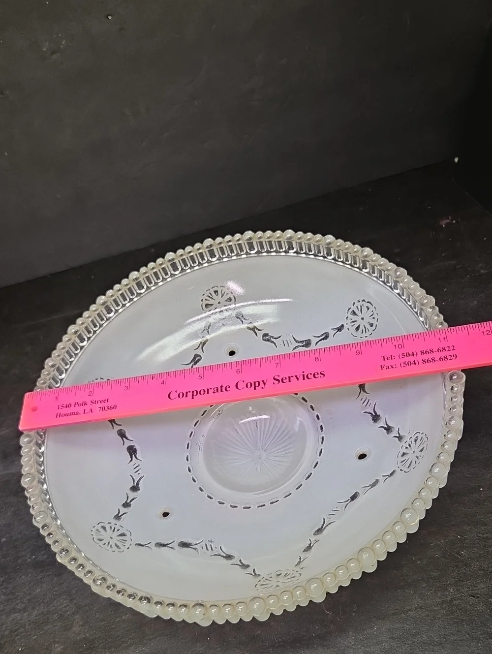 Vintage Art Deco or MCM Glass Ceiling Cover Light Shade